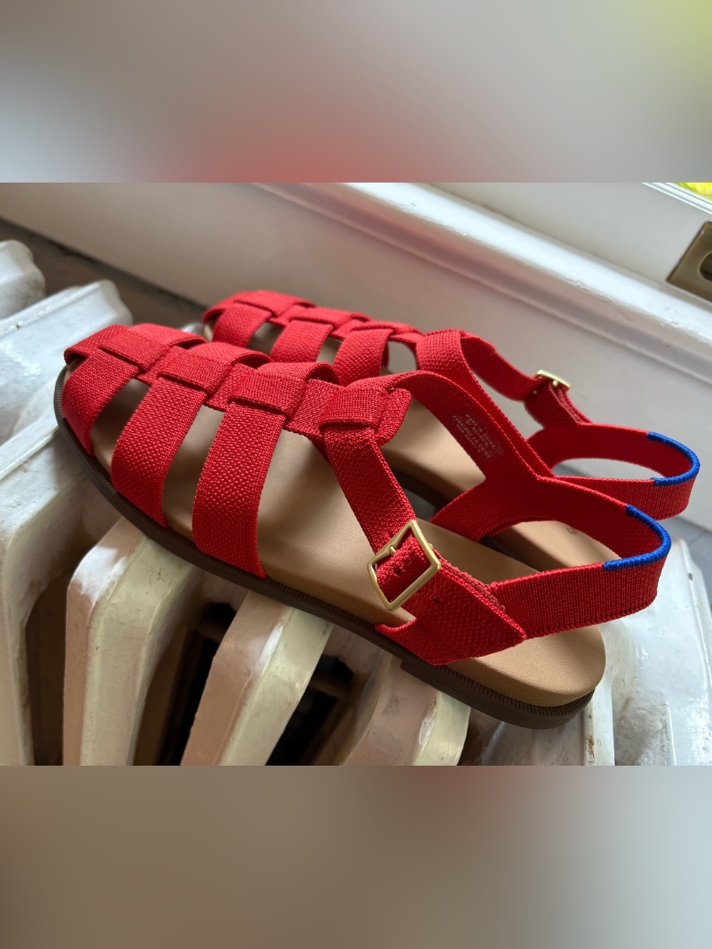 Rothy's Fisherman Sandal in Scarlet NWT